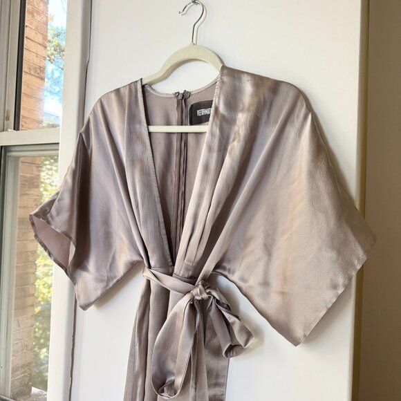 Reformation Hedi Silk Maxi Dress Gray Purple Small - Picture 5 of 13